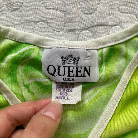 Vintage 90s Cropped Rose Print Wrap Tee 👑 - Picture 5 of 6